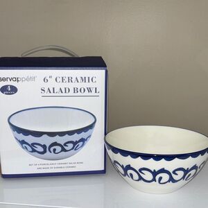 Servappetit Set Of 4 Porcelain 6”Ceramic Salad Bowls